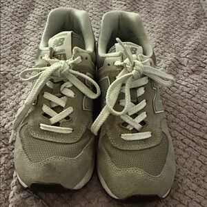 New Balance women grey and Off-White classic 574 sneakers size 8